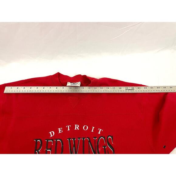 VTG Detroit Red Wings Embroidered NHL Sweatshirt  LARGE 1990's Lee Sport READ - Picture 13 of 16